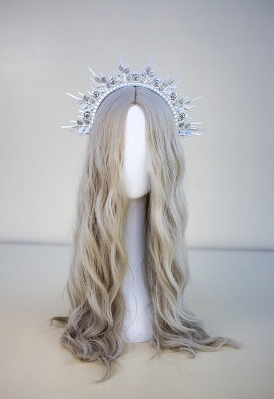 Halo crown, Halo Headband, Zip ties crown, Festival headpiece, Met Gala Crown, Sunburst Crown, Mary Crown, Silver Crown, Festival Fashion