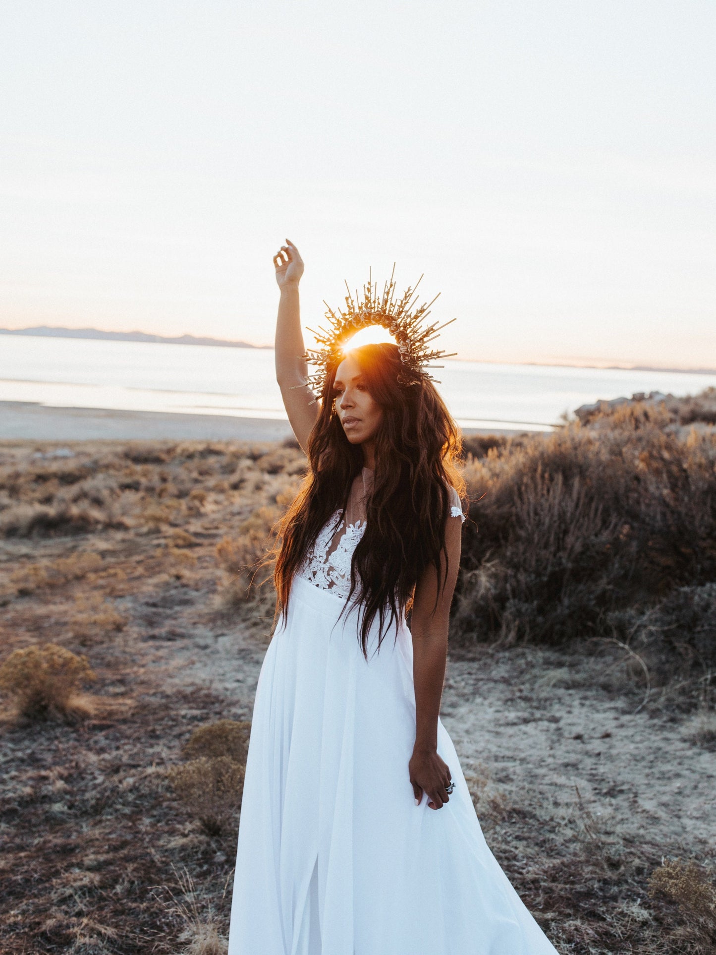 Gold flower halo crown, Flower crown, Wedding headpiece, Bridal crown, Gold crown, Halloween costume, Goddess crown, Wedding crown