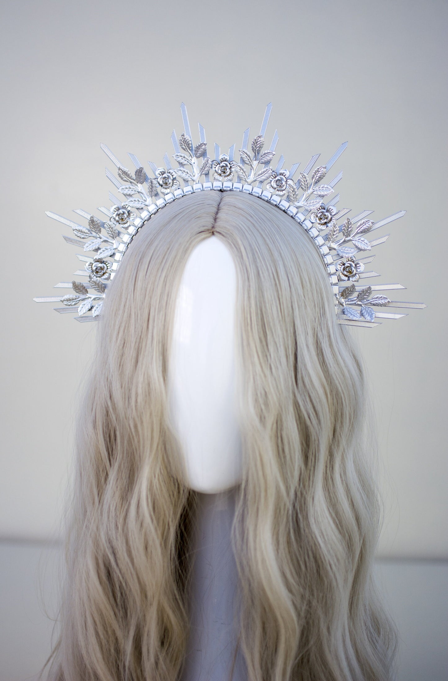 Halo crown, Halo Headband, Zip ties crown, Festival headpiece, Met Gala Crown, Sunburst Crown, Mary Crown, Silver Crown, Festival Fashion