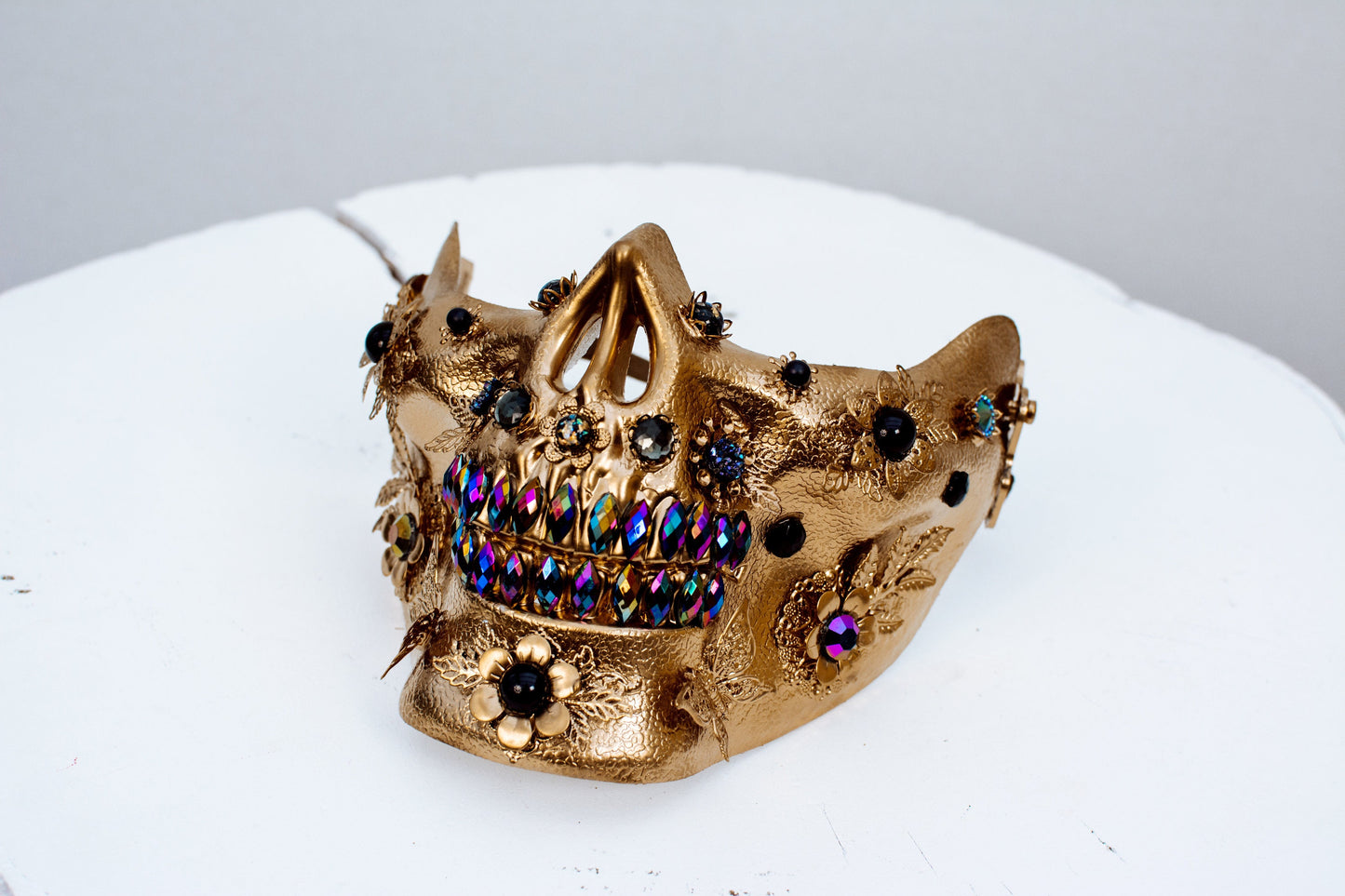 Gold skull mask, Skeleton costume, Burning man, Festival accessories, Skull, Festival Muzzle, Halloween, Festival jewellery, Rave outfit