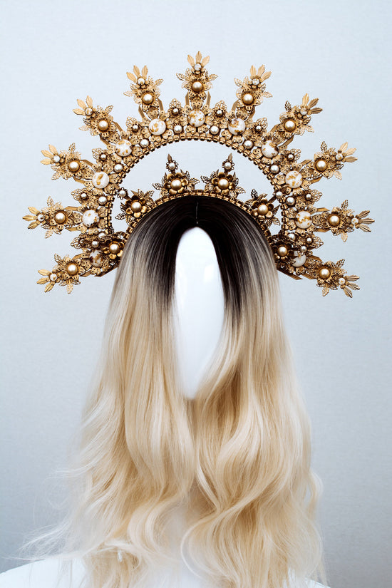 Gold Halo Crown, Halo Headpiece, Festival crown, Festival headpiece, Met Gala Crown, Wedding Crown, Halo crown, Boho Wedding, Halo Headband