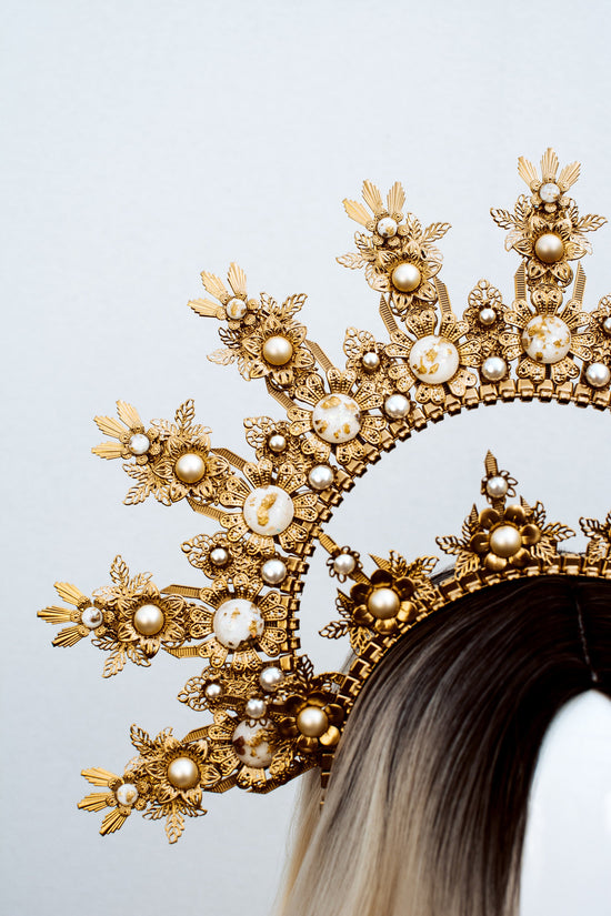 Gold Halo Crown, Halo Headpiece, Festival crown, Festival headpiece, Met Gala Crown, Wedding Crown, Halo crown, Boho Wedding, Halo Headband