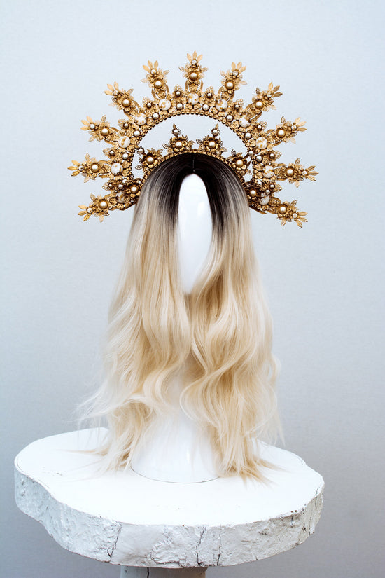 Gold Halo Crown, Halo Headpiece, Festival crown, Festival headpiece, Met Gala Crown, Wedding Crown, Halo crown, Boho Wedding, Halo Headband