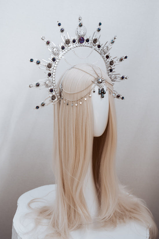 Halo Crown, Silver Halo Headband, Halo, Halo Headpiece, Crown, Headband, Headpiece, Boho Wedding, Wedding Halo crown, Silver tiara, Crown