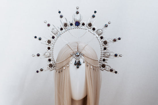 Halo Crown, Silver Halo Headband, Halo, Halo Headpiece, Crown, Headband, Headpiece, Boho Wedding, Wedding Halo crown, Silver tiara, Crown