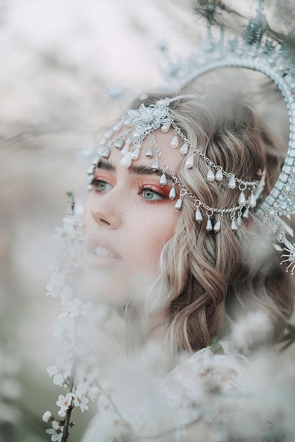 Halo Silver halo crown Jewellery Silver crown Flower crown Bridal headpiece Celestial jewellery Krone Crown Headdress Fairy crown Wedding