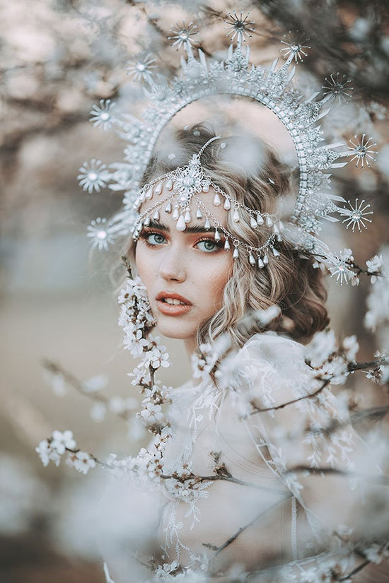 Halo Silver halo crown Jewellery Silver crown Flower crown Bridal headpiece Celestial jewellery Krone Crown Headdress Fairy crown Wedding