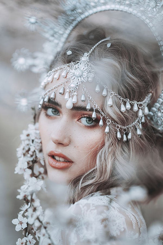 Halo Silver halo crown Jewellery Silver crown Flower crown Bridal headpiece Celestial jewellery Krone Crown Headdress Fairy crown Wedding