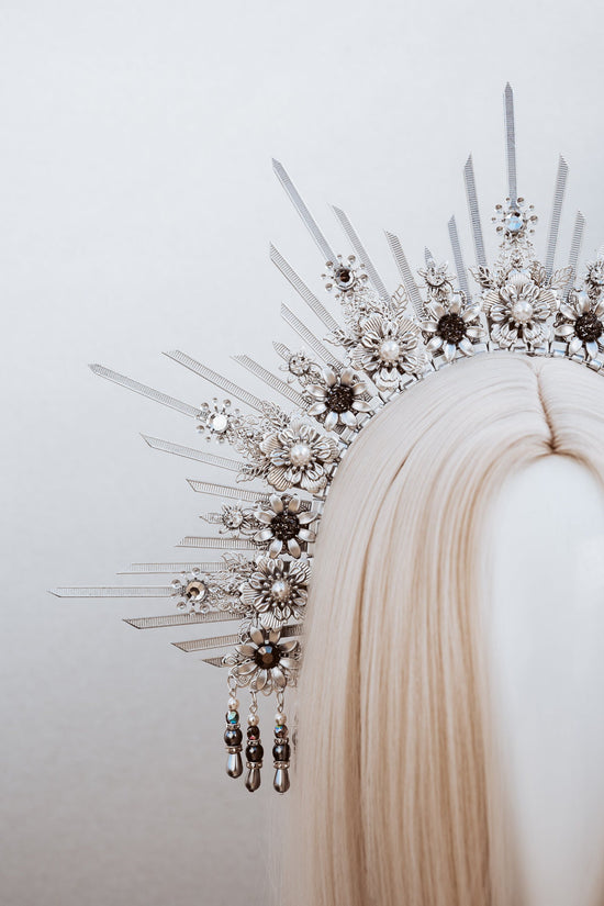 Halo Crown, Silver Headband, Halo, Halo Headpiece, Crown, Headband, Headpiece, Boho Wedding, Wedding Halo crown, tiara, Crown