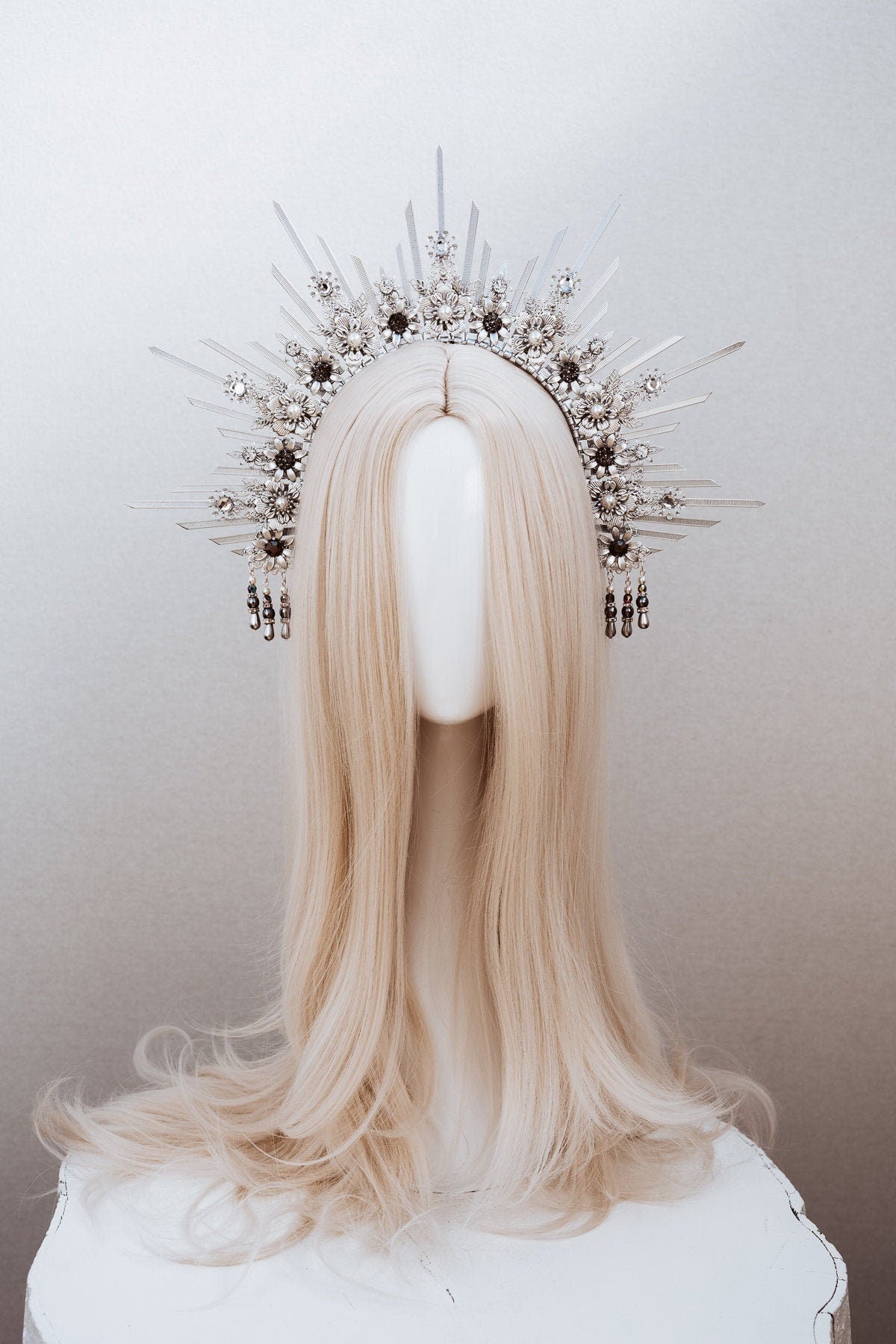 Halo Crown, Silver Headband, Halo, Halo Headpiece, Crown, Headband, Headpiece, Boho Wedding, Wedding Halo crown, tiara, Crown