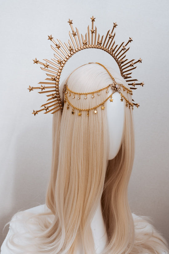 Moon child Halo Crown, Halo, Halo Crown, Halo Headpiece, Halo Headband, Halo Headlights, Crown, Gold Halo, Headpiece, Wedding Crown, Stars