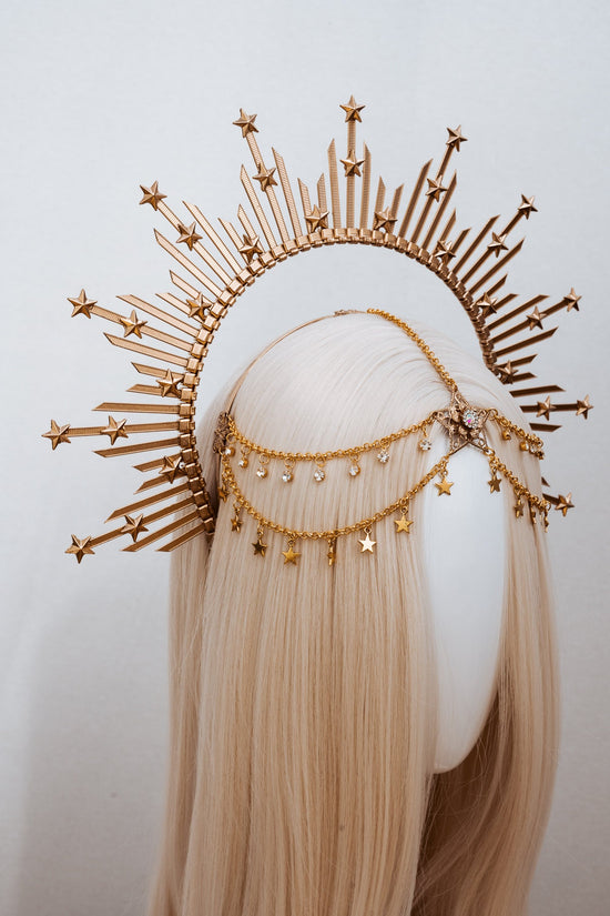 Moon child Halo Crown, Halo, Halo Crown, Halo Headpiece, Halo Headband, Halo Headlights, Crown, Gold Halo, Headpiece, Wedding Crown, Stars