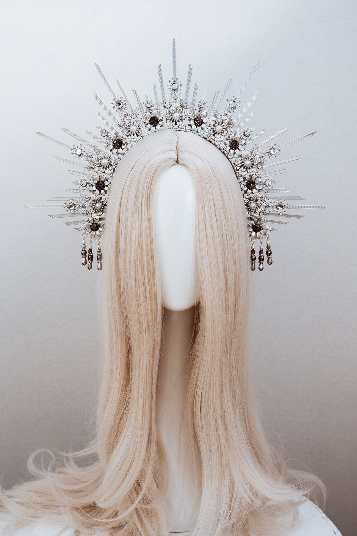 Halo Crown, Silver Headband, Halo, Halo Headpiece, Crown, Headband, Headpiece, Boho Wedding, Wedding Halo crown, tiara, Crown