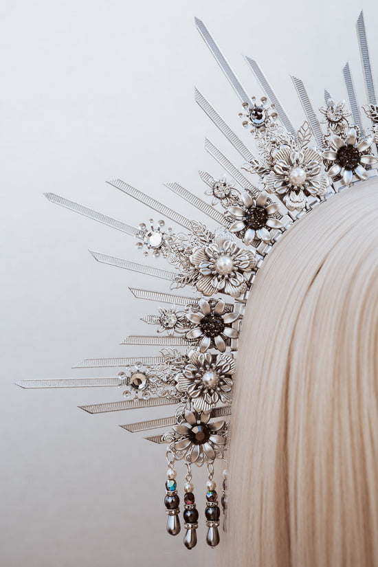 Halo Crown, Silver Headband, Halo, Halo Headpiece, Crown, Headband, Headpiece, Boho Wedding, Wedding Halo crown, tiara, Crown