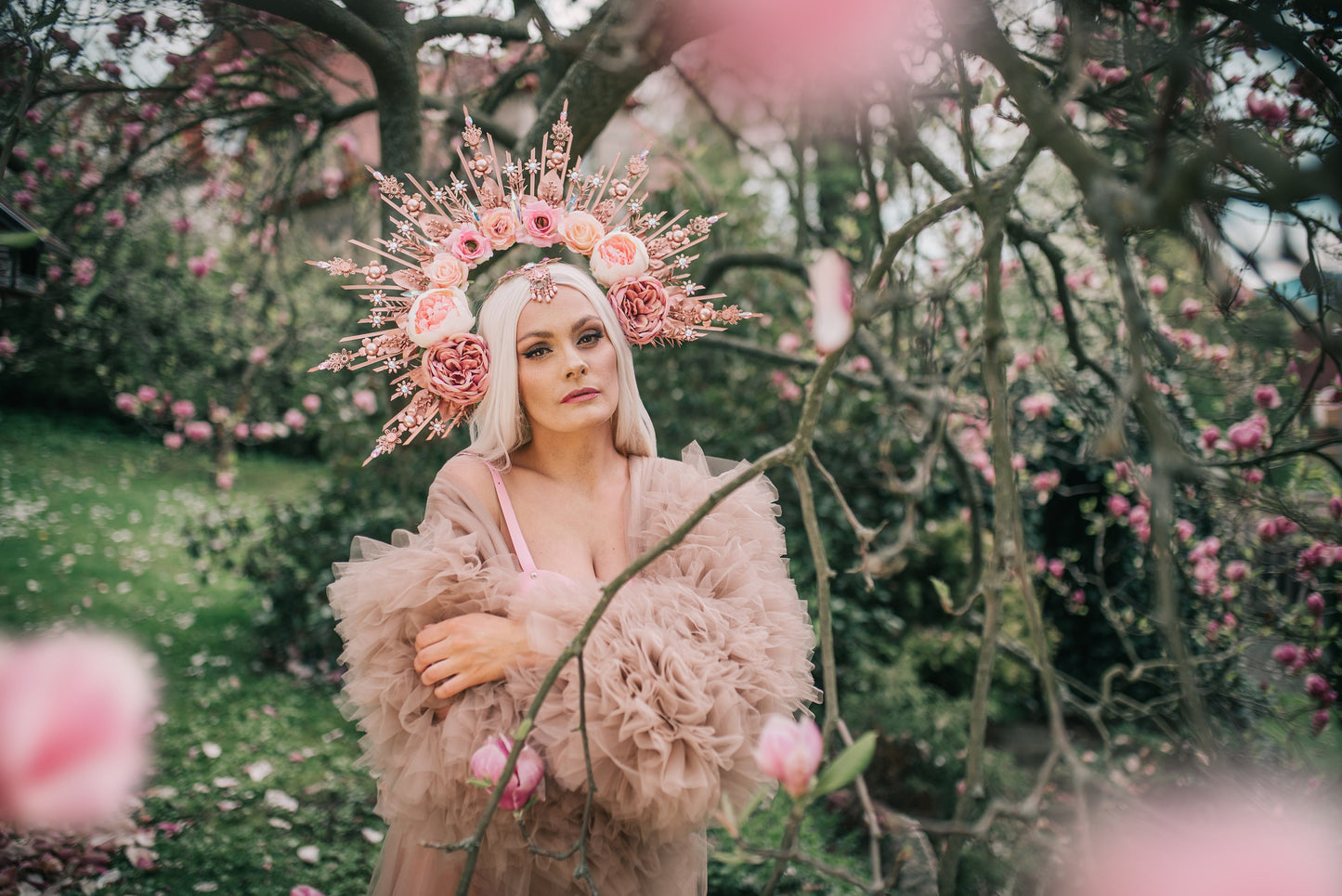 Rose Gold Halo Crown, Halo Crown, Rose Gold Halo, Halo Headlights, Halo Headband, Halo Headpiece, Gold Crown, Flower crown, Flower headpiece