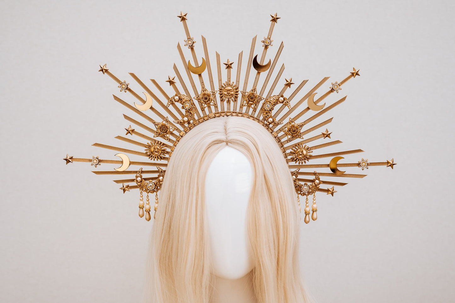 Sun crown, Moon child Halo, Halo, Halo Crown, Halo high quality Headpiece, Halo Headband, Halo Headlights, Gold Halo, Headpiece, Wedding Crown,Boho Stars