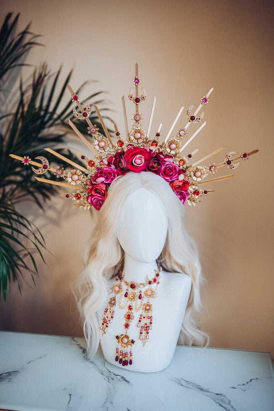 Flower Halo, Sun Jewellery, Moon child, Halo Headpiece, Halo Crown, Halo Headlights, Crown, Celestial, Headpiece, Pregnancy Photo, Goddess