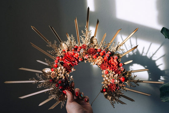 Christmas Halo Crown Xmas Flower Crown Halo headpiece Merry Christmas Xmas party crown Merry Christmas Headband Headdress