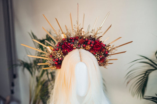 Christmas Halo Crown Xmas Flower Crown Halo headpiece Merry Christmas Xmas party crown Merry Christmas Headband Headdress