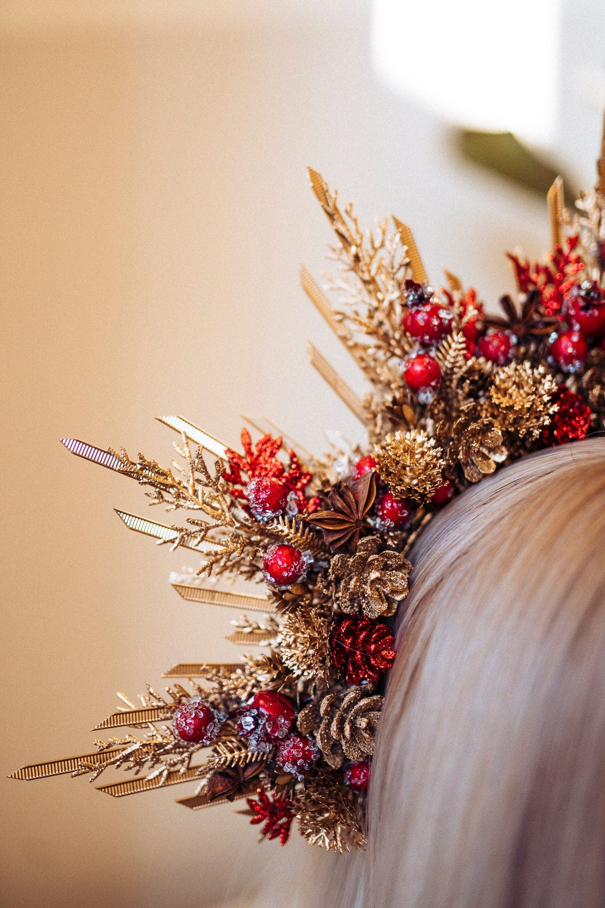 Christmas Halo Crown, Xmas, Flower Crown, Halo headpiece, Merry Christmas Crown, Xmas party crown, Merry Christmas, Headband, Headdress