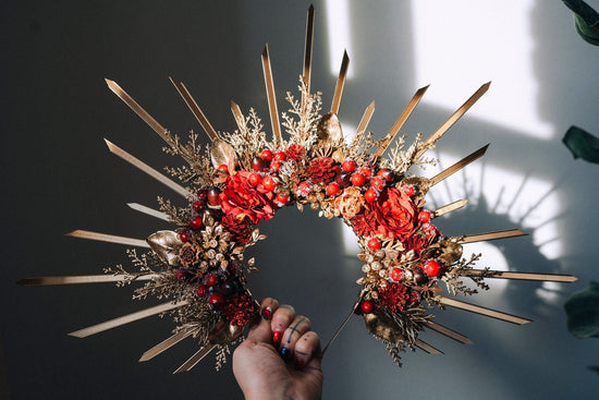 Christmas Halo Crown Xmas Flower Crown Halo headpiece Merry Christmas Xmas party crown Merry Christmas Headband Headdress