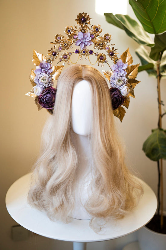 Flower Halo, Sun Jewellery, Moon child, Halo Headpiece, Halo Crown, Halo Headlights, Crown, Celestial, Headpiece, Pregnancy Photo, Goddess