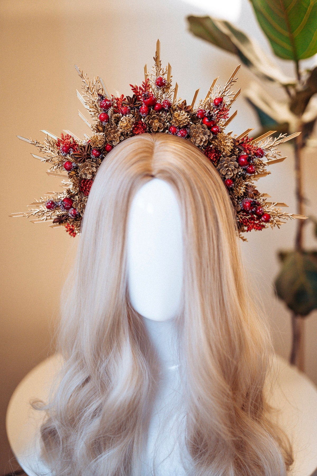 Christmas Halo Crown, Xmas, Flower Crown, Halo headpiece, Merry Christmas Crown, Xmas party crown, Merry Christmas, Headband, Headdress