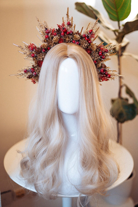 Christmas Halo Crown, Xmas, Flower Crown, Halo headpiece, Merry Christmas Crown, Xmas party crown, Merry Christmas, Headband, Headdress