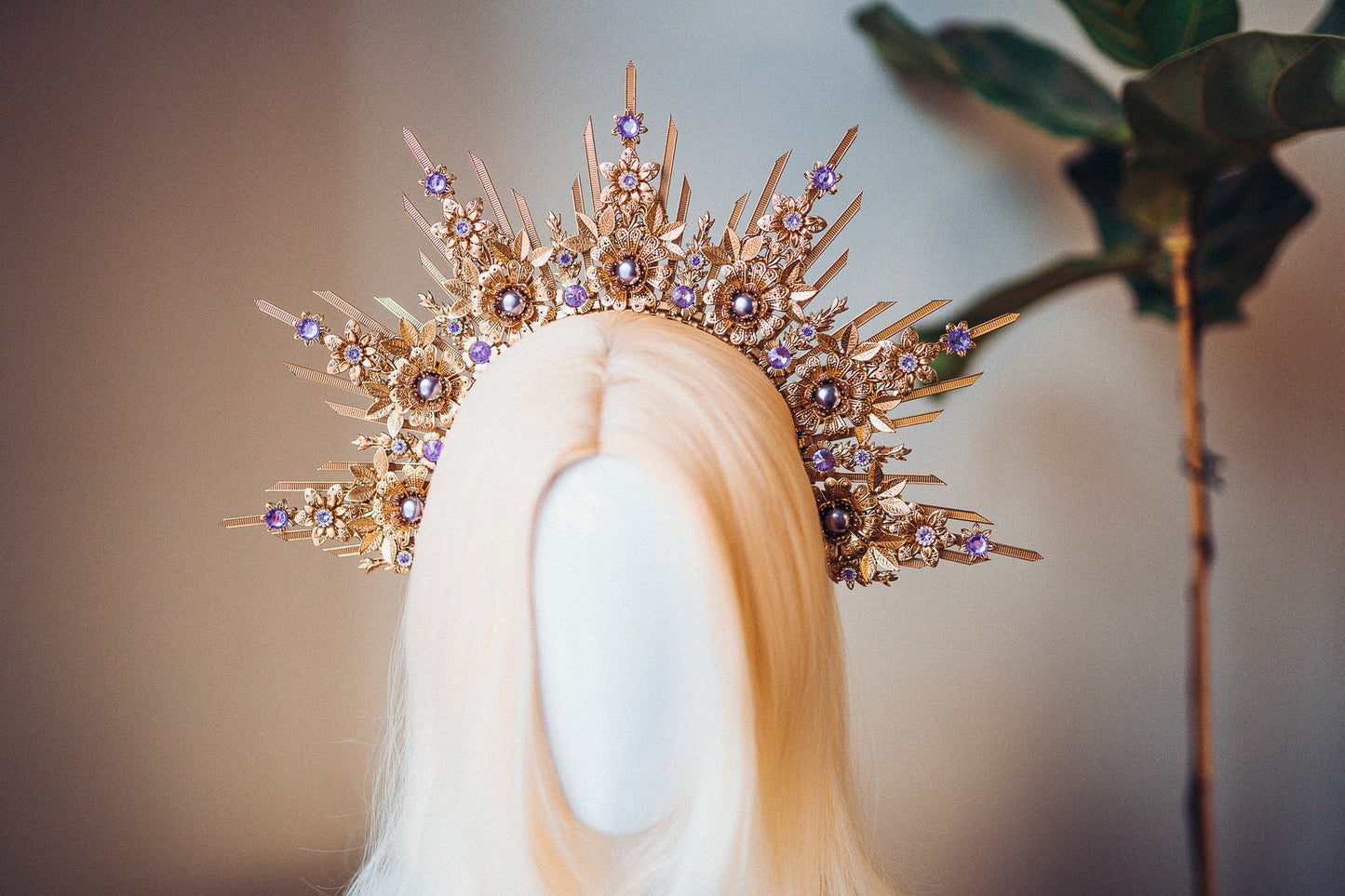 Lavender Halo Crown, Halo, Halo Crown, Halo Headpiece, Halo Headband, Halo Headlights, Crown, Gold Halo, Headpiece, Wedding Crown, Headband