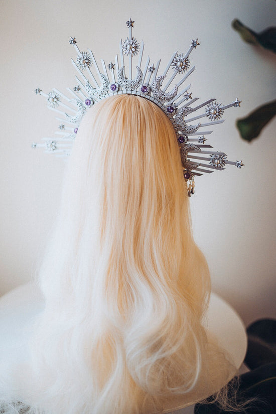 Halo Crown, Silver Halo Headband, Halo, Halo Headpiece, Crown, Headband, Headpiece, Boho Wedding, Wedding Halo crown, Silver tiara, Crown