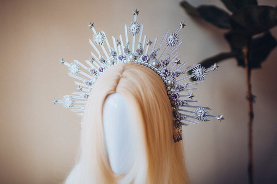 Halo Crown, Silver Halo Headband, Halo, Halo Headpiece, Crown, Headband, Headpiece, Boho Wedding, Wedding Halo crown, Silver tiara, Crown