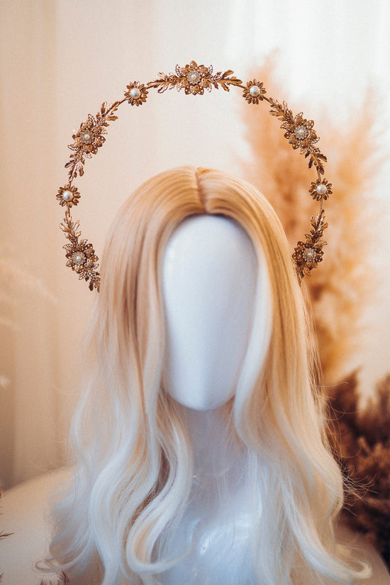 Moon Child Halo, Halo Crown, Halo Headpiece, Halo Headband, Halo Headlights, Crown, Gold Halo, Headpiece, Wedding Crown, Headband, Tiara