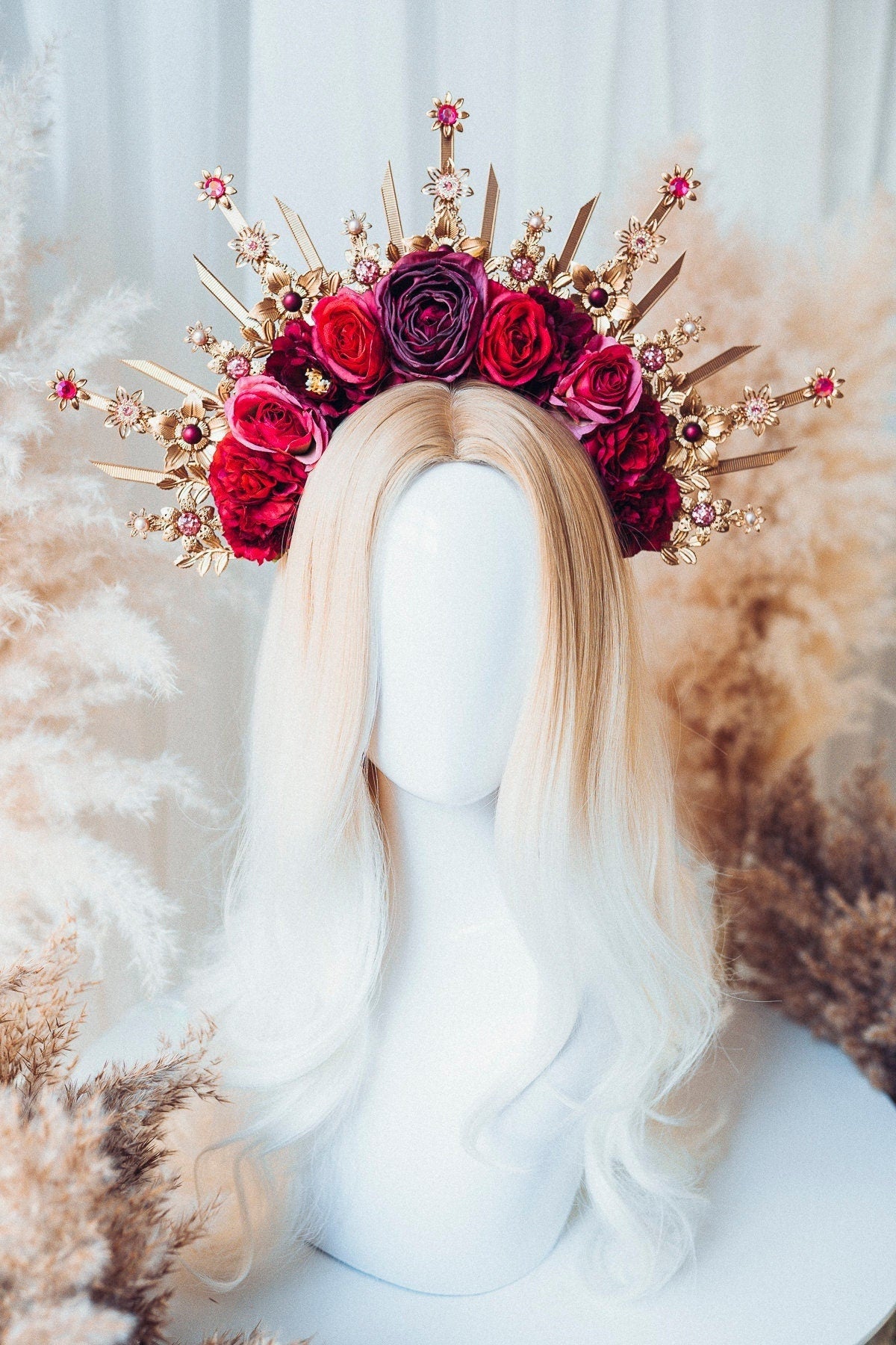 Flower Halo, Sun Jewellery, Moon child, Halo Headpiece, Halo Crown, Halo Headlights, Crown, Celestial, Headpiece, Pregnancy Photo, Goddess