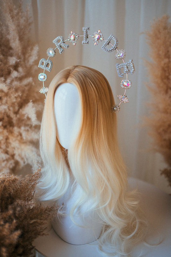 Bride Halo Crown, Bride to be, Halo Headband, Halo Headlights, Bachelorette , Silver Halo, Headpiece, Bachelor, Headband, Festival bride