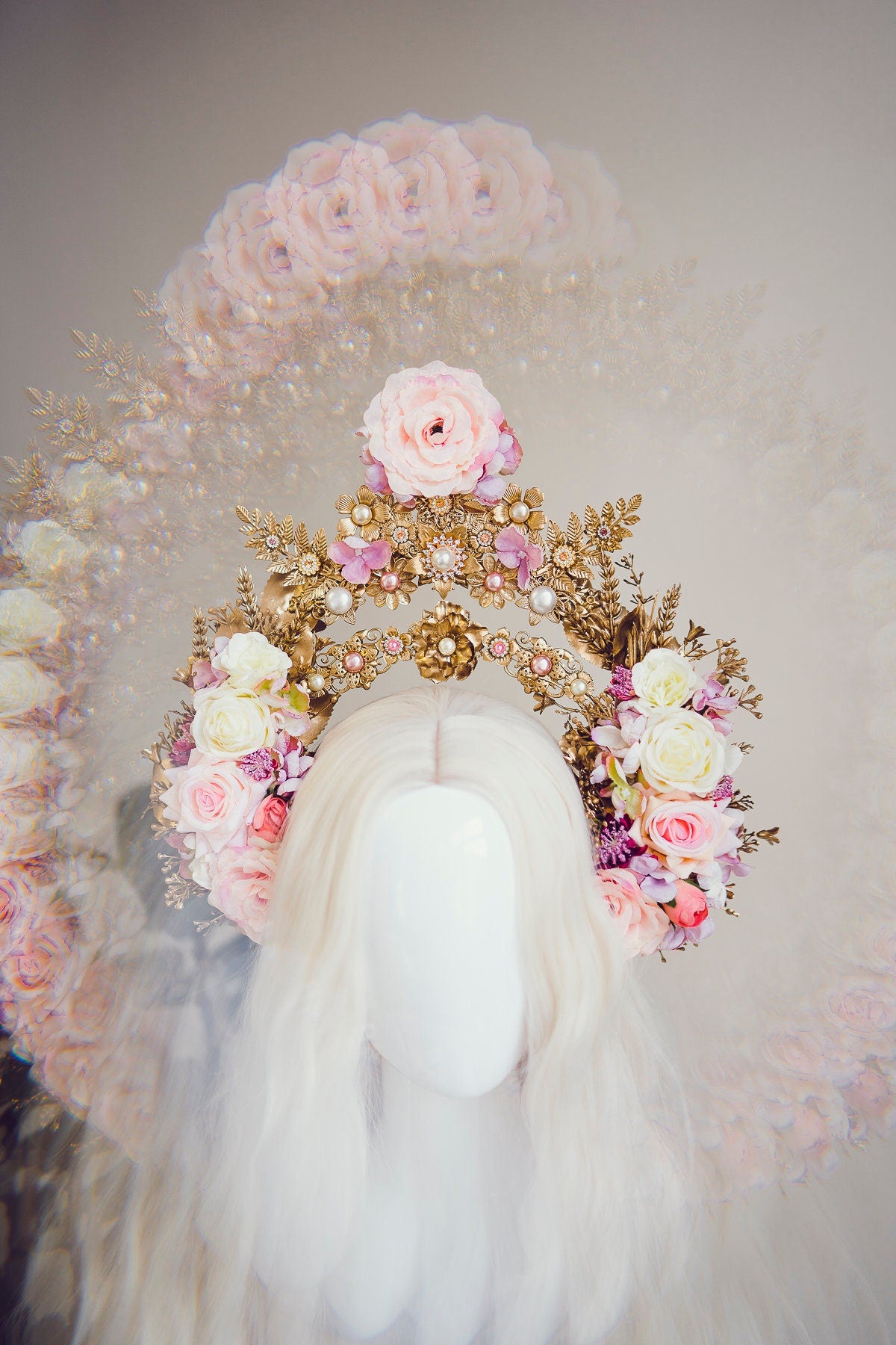 Flower Halo, Sun Jewellery, Moon child, Halo Headpiece, Halo Crown, Halo Headlights, Crown, Celestial, Headpiece, Pregnancy Photo, Goddess