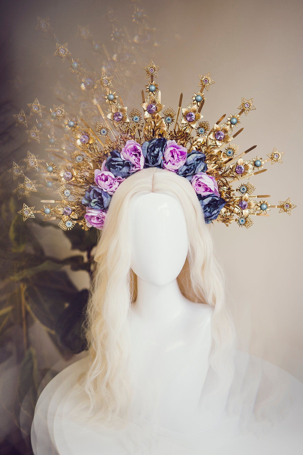 Flower Halo, Sun Jewellery, Moon child, Halo Headpiece, Halo Crown, Halo Headlights, Crown, Celestial, Headpiece, Pregnancy Photo, Goddess