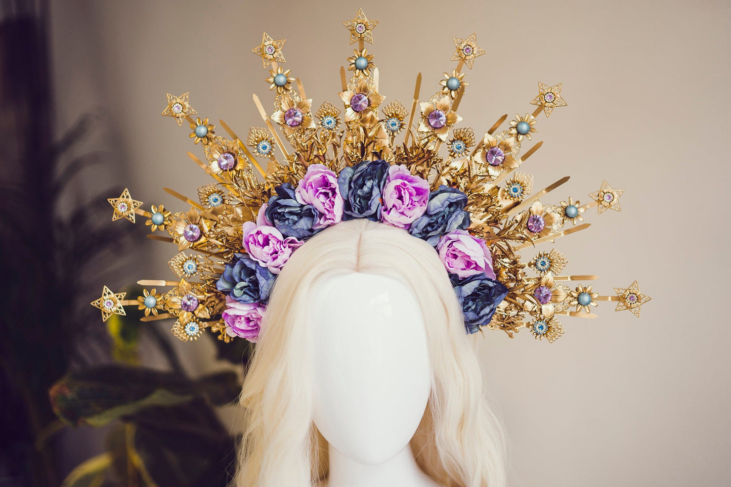 Flower Halo, Sun Jewellery, Moon child, Halo Headpiece, Halo Crown, Halo Headlights, Crown, Celestial, Headpiece, Pregnancy Photo, Goddess