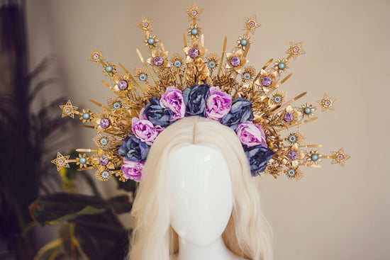 Flower Halo, Sun Jewellery, Moon child, Halo Headpiece, Halo Crown, Halo Headlights, Crown, Celestial, Headpiece, Pregnancy Photo, Goddess