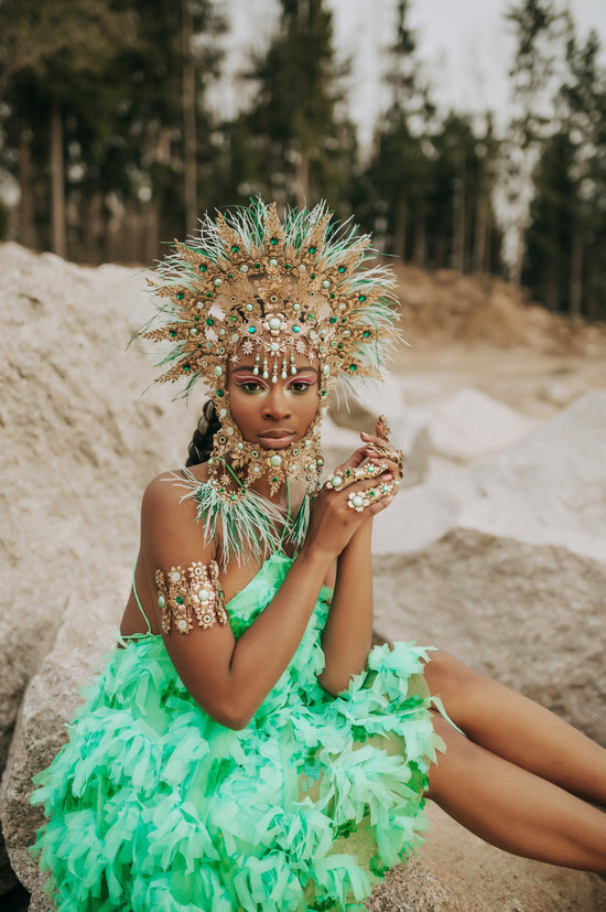 Mint Halo Crown, Halo Headpiece, Festival crown, Festival headpiece, Summer Outfit, Wedding Crown, Halo crown, Boho Wedding, Halo Headband