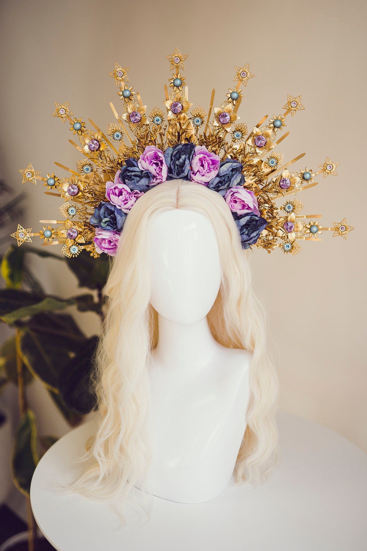 Flower Halo, Sun Jewellery, Moon child, Halo Headpiece, Halo Crown, Halo Headlights, Crown, Celestial, Headpiece, Pregnancy Photo, Goddess