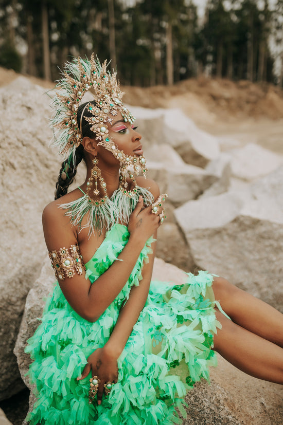 Mint Halo Crown, Halo Headpiece, Festival crown, Festival headpiece, Summer Outfit, Wedding Crown, Halo crown, Boho Wedding, Halo Headband