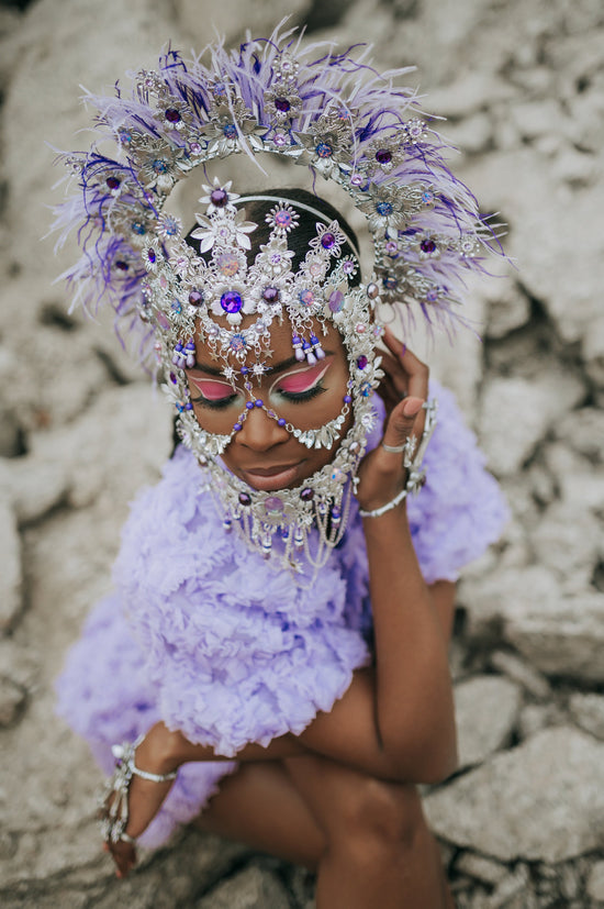 Lavender Halo Crown Halo Headpiece Festival crown Festival headpiece Silver Halo Wedding Crown Halo Boho Wedding Halo Headband