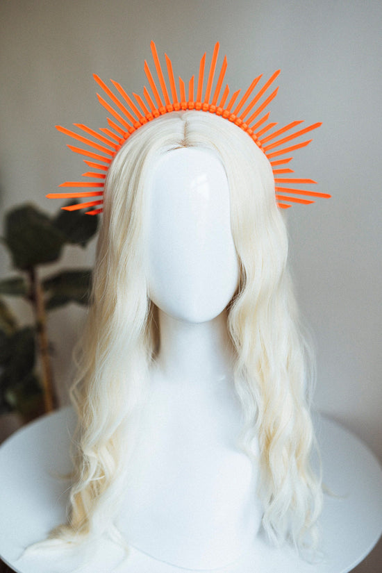 Orange Halo Crown, Halo Headpiece, Festival crown, Burning man, Zip ties crown, Halo crown, Halo Headband, Festival Fashion, Rave outfit