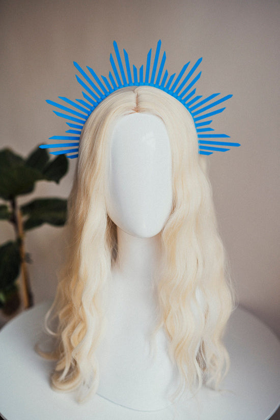 Blue Halo Crown Halo Headpiece Festival crown Burning man Zip ties crown Halo crown Headband Festival Fashion Rave outfit