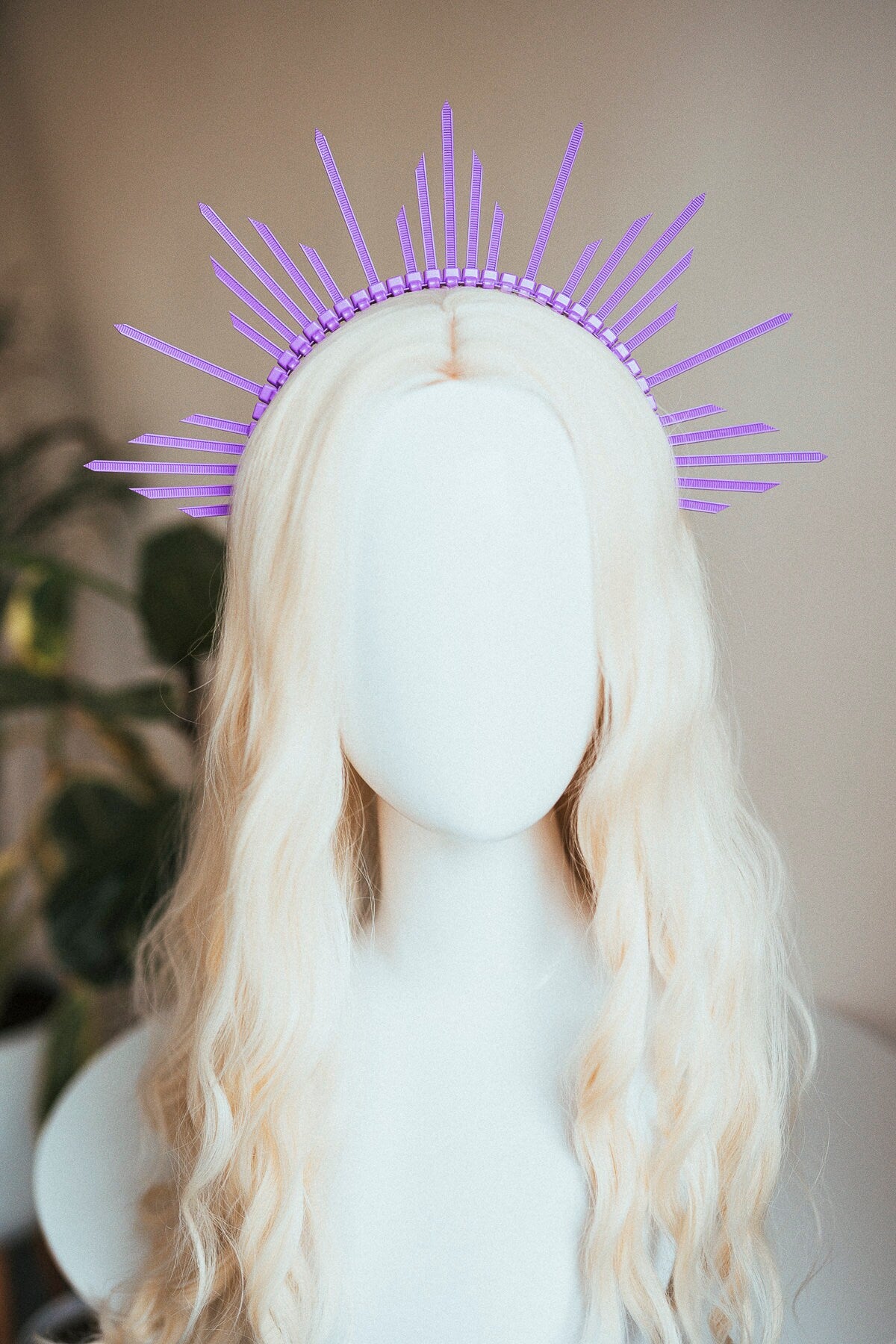 Lavender Halo Crown, Halo Headpiece, Festival crown, Burning man, Zip ties crown, Halo crown, Halo Headband, Festival Fashion, Rave outfit