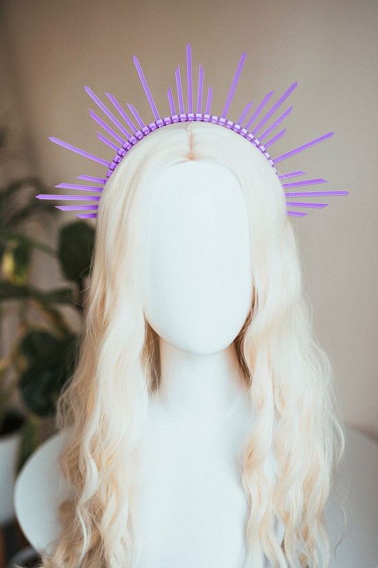 Lavender Halo Crown, Halo Headpiece, Festival crown, Burning man, Zip ties crown, Halo crown, Halo Headband, Festival Fashion, Rave outfit