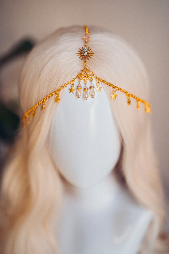 Chain headpiece Festival crown Bridal headpiece Headdress Tiara Crown Jewellery Accessories Hair accessories Burning man Boho hair jewellery