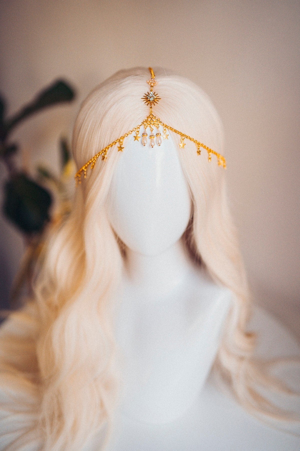 Chain headpiece Festival crown Bridal headpiece Headdress Tiara Crown Jewellery Accessories Hair accessories Burning man Boho hair jewellery