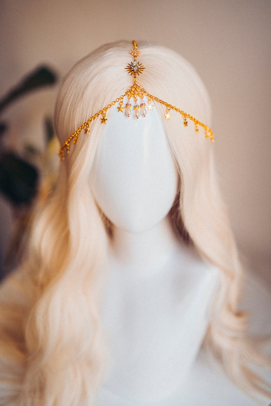 Chain headpiece Festival crown Bridal headpiece Headdress Tiara Crown Jewellery Accessories Hair accessories Burning man Boho hair jewellery