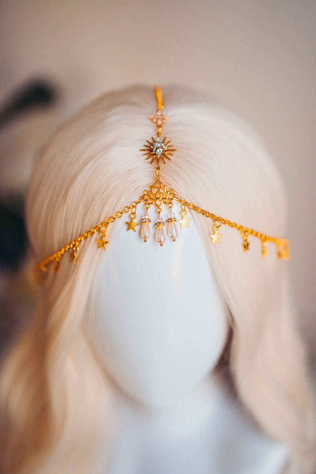 Chain headpiece Festival crown Bridal headpiece Headdress Tiara Crown Jewellery Accessories Hair accessories Burning man Boho hair jewellery